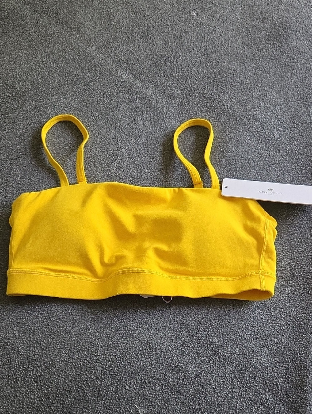CRZ YOGA Yellow Strappy Sports Bikini Top Size Med